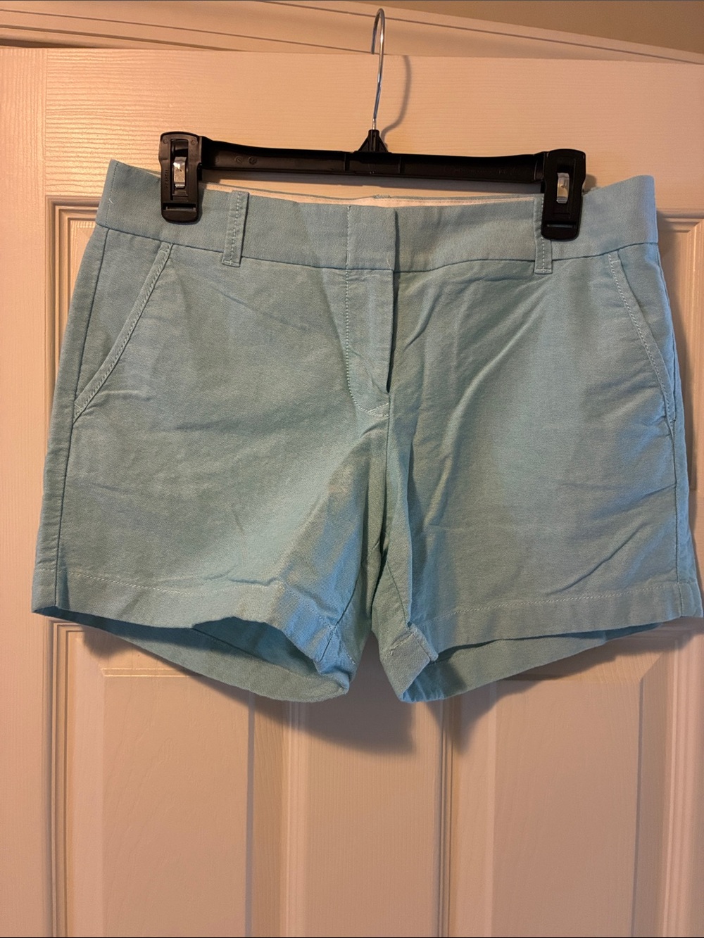 J. Crew Factory Light Blue High-Rise Cotton Tailored Shorts